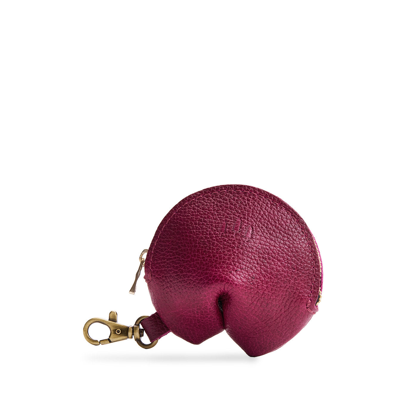 Orchid | Leather fortune cookie shaped keychain pouch