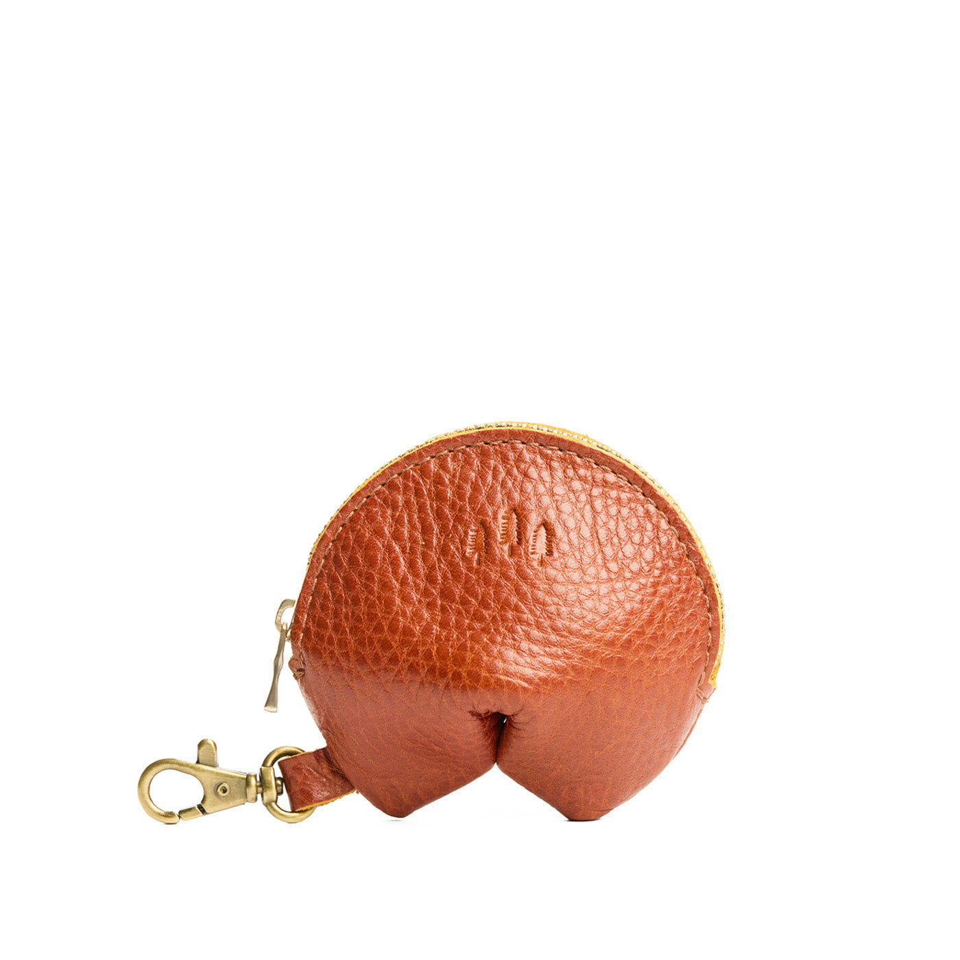 Sienna | Leather fortune cookie shaped keychain pouch