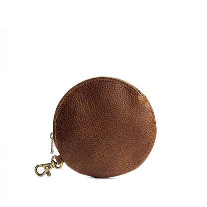 Asheville | Leather flat round keychain pouch