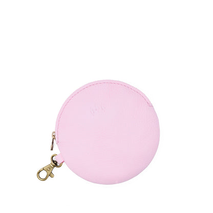 Pinkaboo | Leather flat round keychain pouch