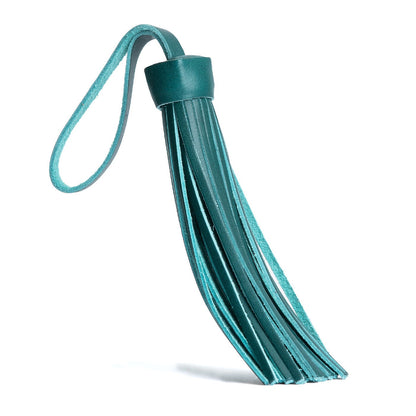 All Color: Caribbean | Fringed leather tassel with leather loop