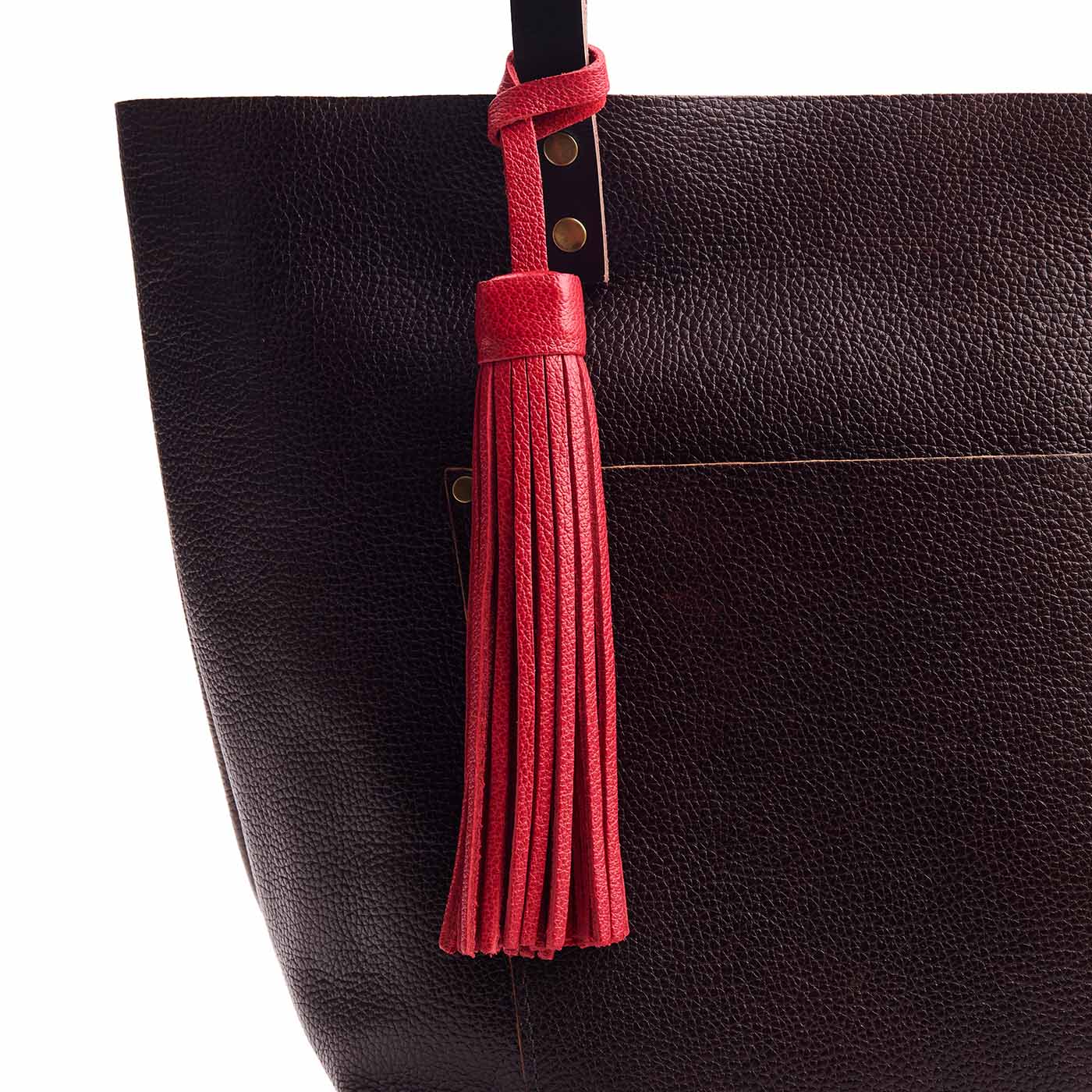 Cherry*Jumbo | Fringed leather tassel with leather loop