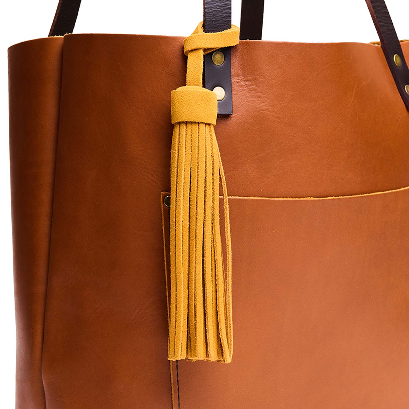 Dijon*Jumbo | Fringed leather tassel with leather loop