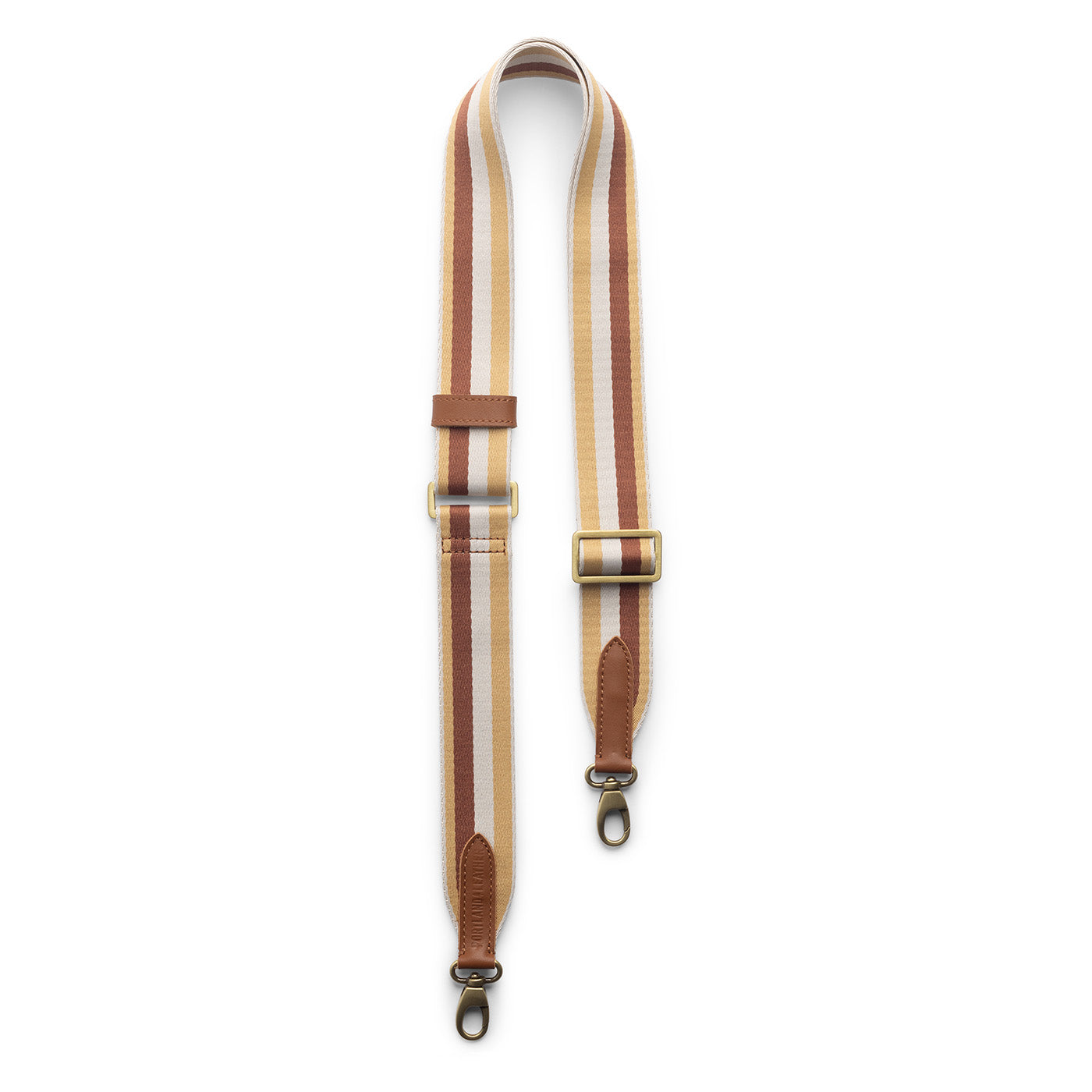 Honey Brew | Strap with stripe pattern and brass-toned hardware