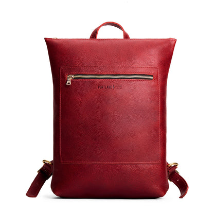 Chili Red | Rectangular slim leather backpack