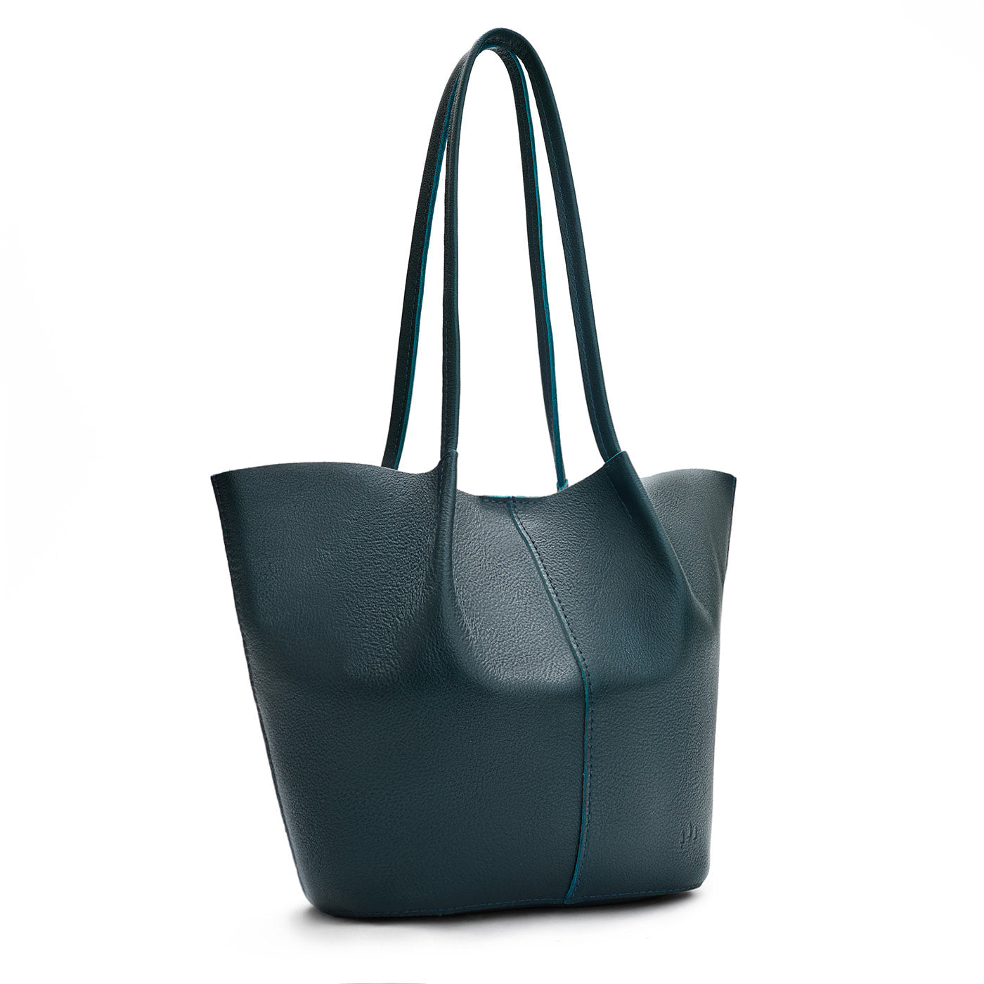 Boreal*Large | Wide bucket shaped tote bag with matching leather handles