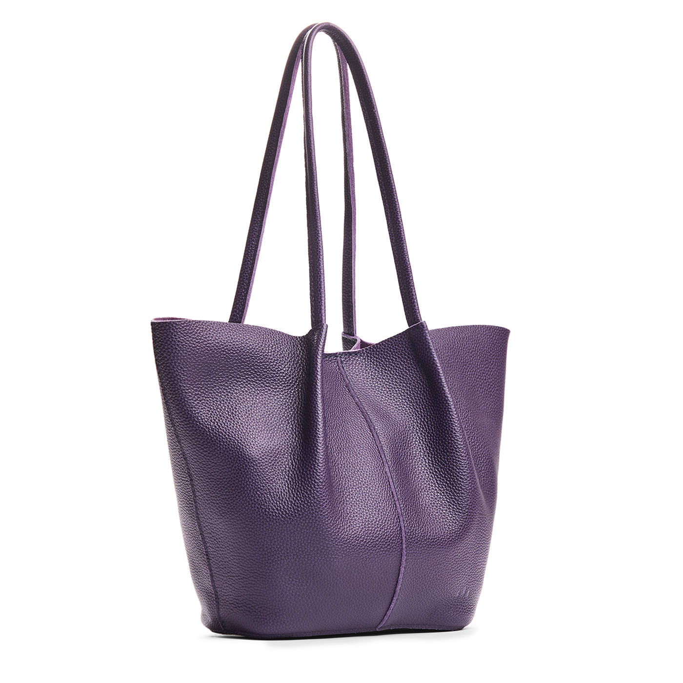 Empire*Large | Wide bucket shaped tote bag with matching leather handles