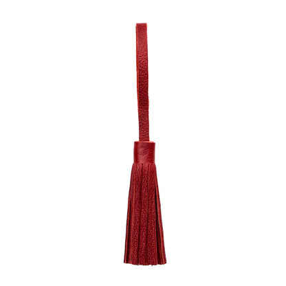 Chili Red*Large | Fringed leather tassel with leather loop