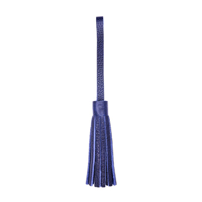 Cobalt*Large | Fringed leather tassel with leather loop