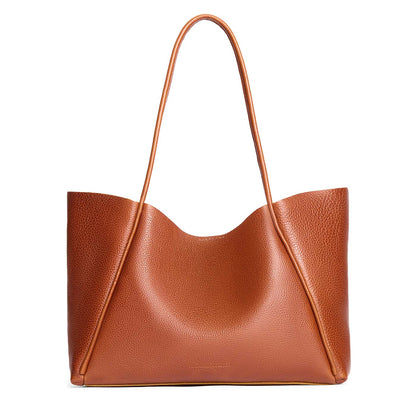 Sienna*Large | Large wide tote with leather straps and snap closure