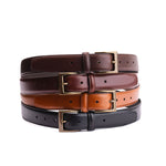 All Variants | Four legacy leather belts stacked on top of each other