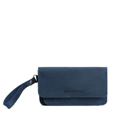 Deep Water | Leather wallet clutch with wristlet and magnetic closure
