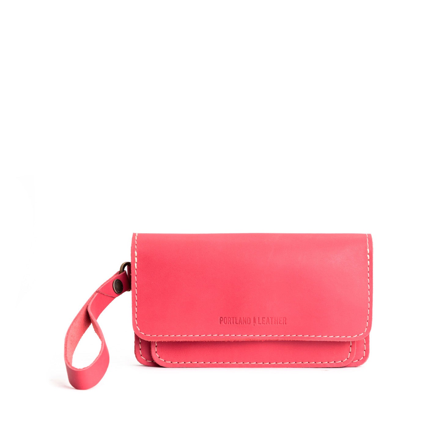 Tulip | Leather wallet clutch with wristlet and magnetic closure