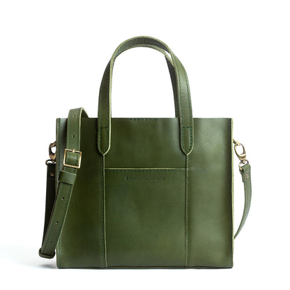 Pine | Structured mid-size tote bag with overlapping panels and crossbody strap