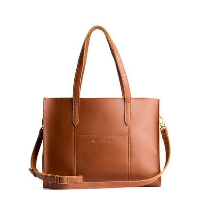 Honey*East/West | Structured wide tote bag with overlapping panels and crossbody strap
