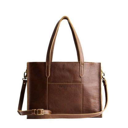 Asheville*East/West | Structured wide tote bag with overlapping panels and crossbody strap