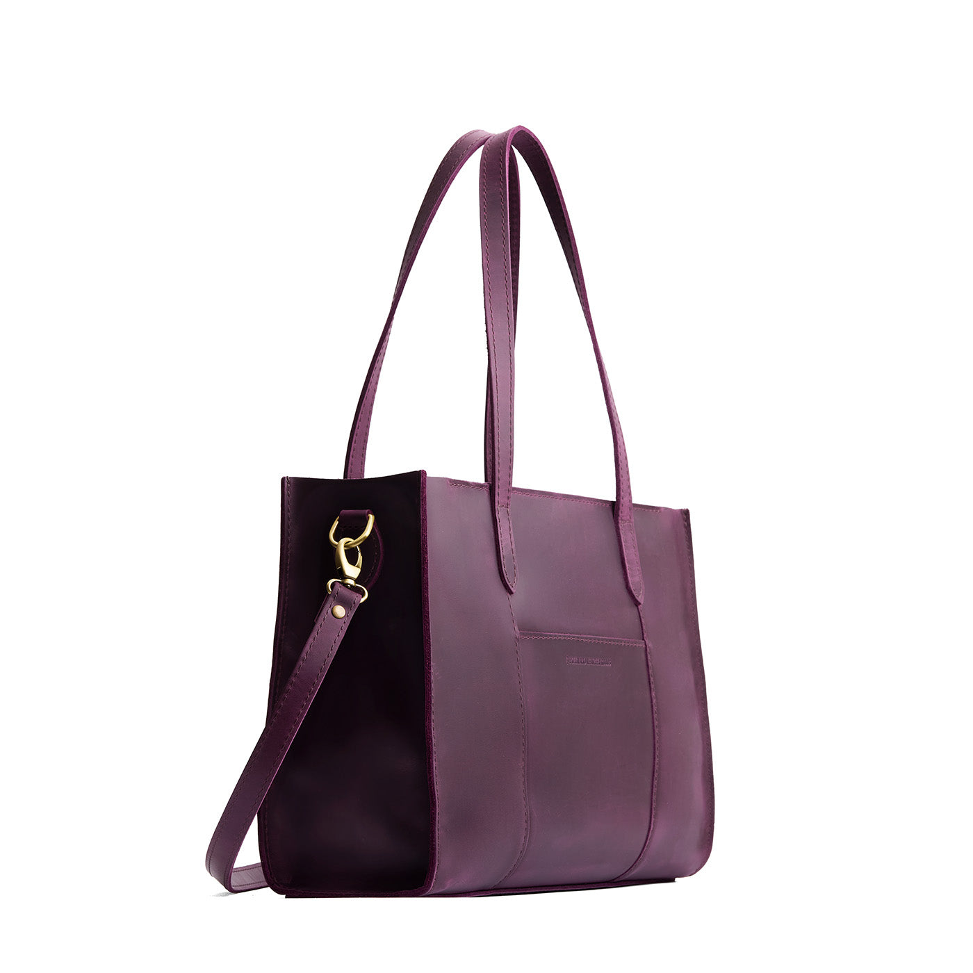 Larkspur*East/West | Structured wide tote bag with overlapping panels and crossbody strap