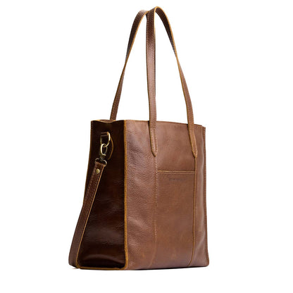 Asheville*North/South | Structured large tote bag with overlapping panels and crossbody strap