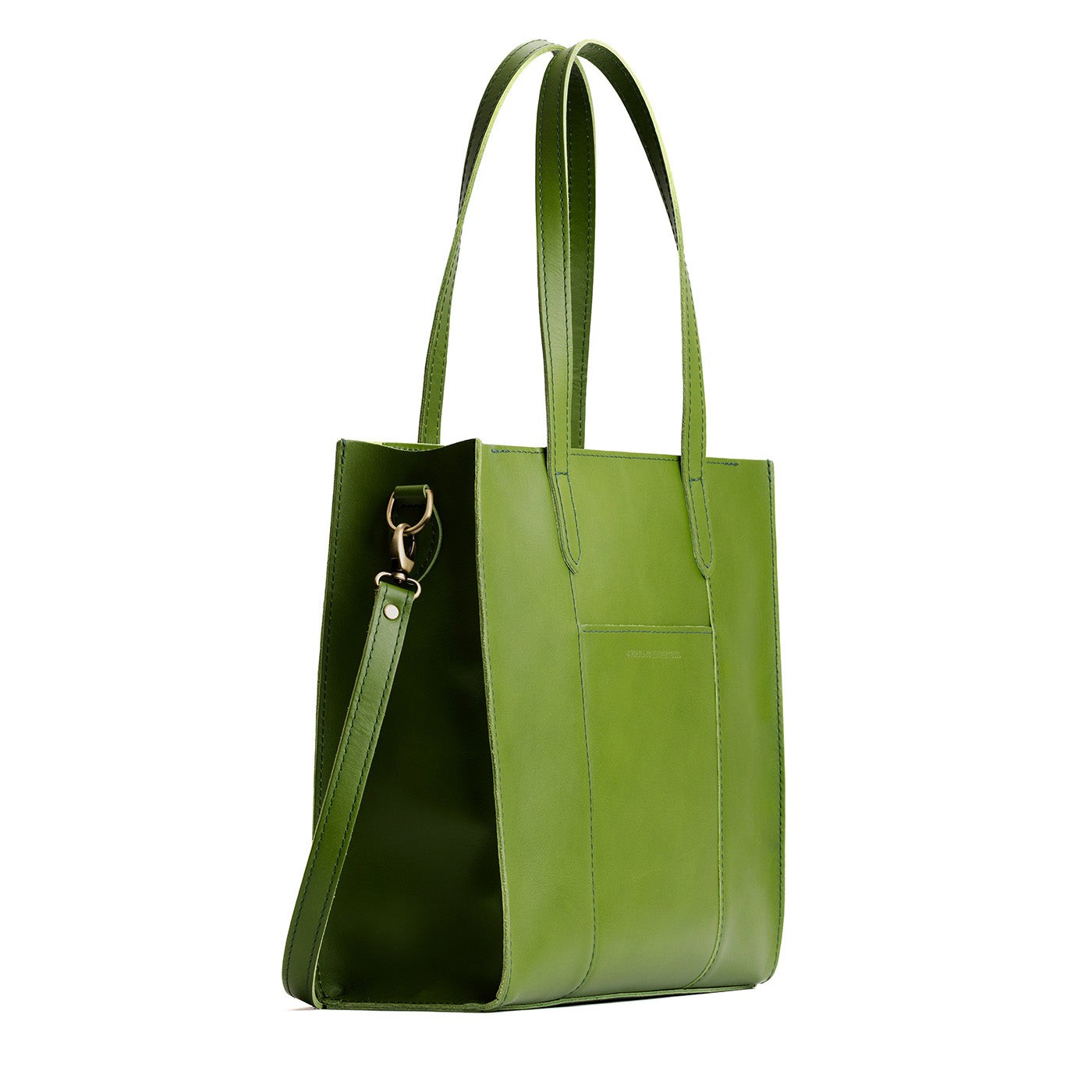 Green Apple*North/South | Structured large tote bag with overlapping panels and crossbody strap