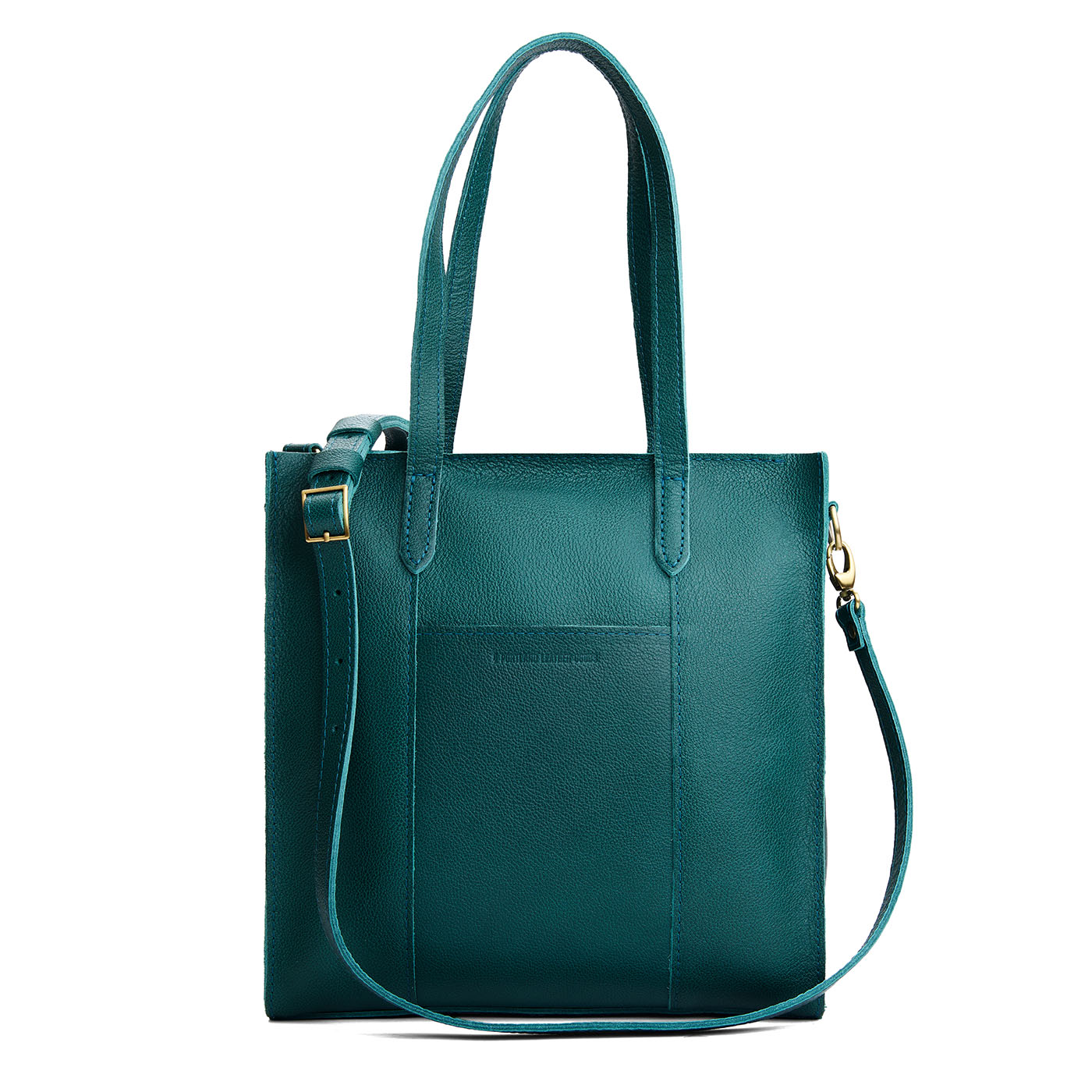 Sea Glass*North/South | Structured large tote bag with overlapping panels and crossbody strap