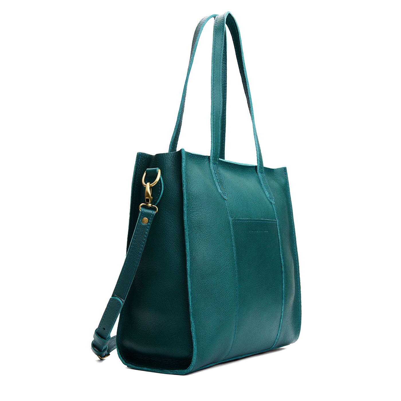Sea Glass*North/South | Structured large tote bag with overlapping panels and crossbody strap