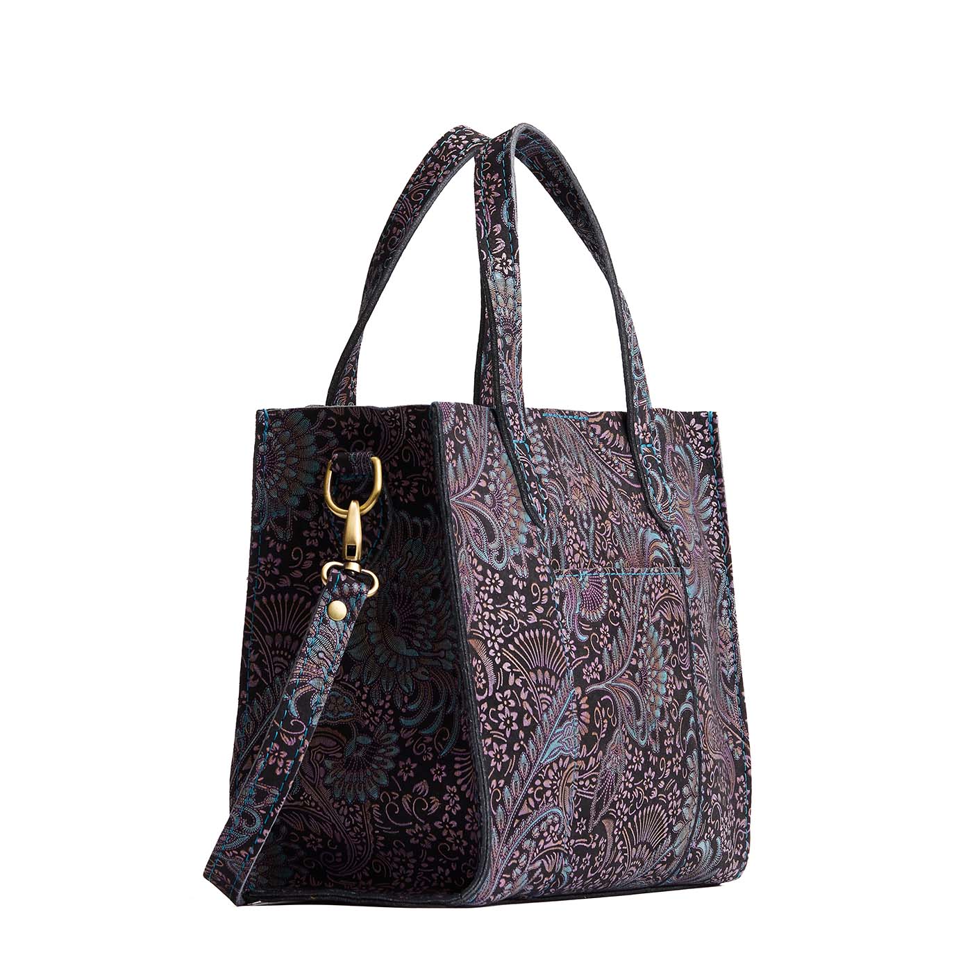 Masquerade | Structured mid-size tote bag with overlapping panels and crossbody strap