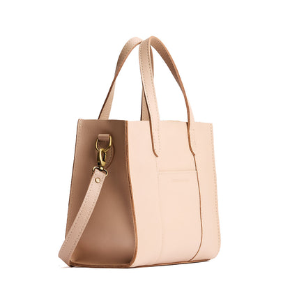 Moonflower | Structured mid-size tote bag with overlapping panels and crossbody strap