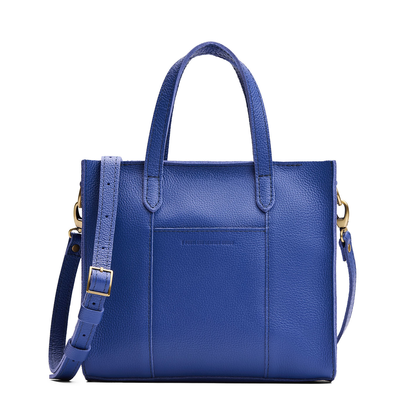 Molino Blue*Zipper | Structured mid-size tote bag with overlapping panels and crossbody strap