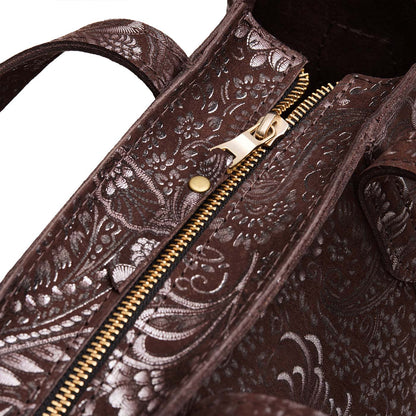 Sepia*Zipper | Structured mid-size tote bag with overlapping panels and crossbody strap