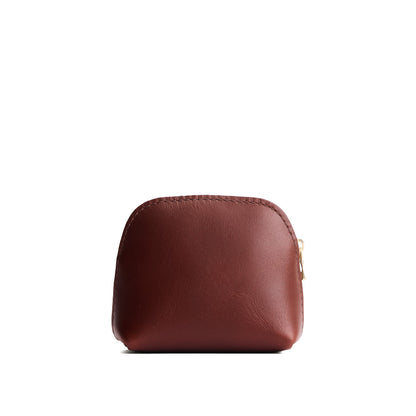 Cognac*Mini | Compact leather pouch with top zipper