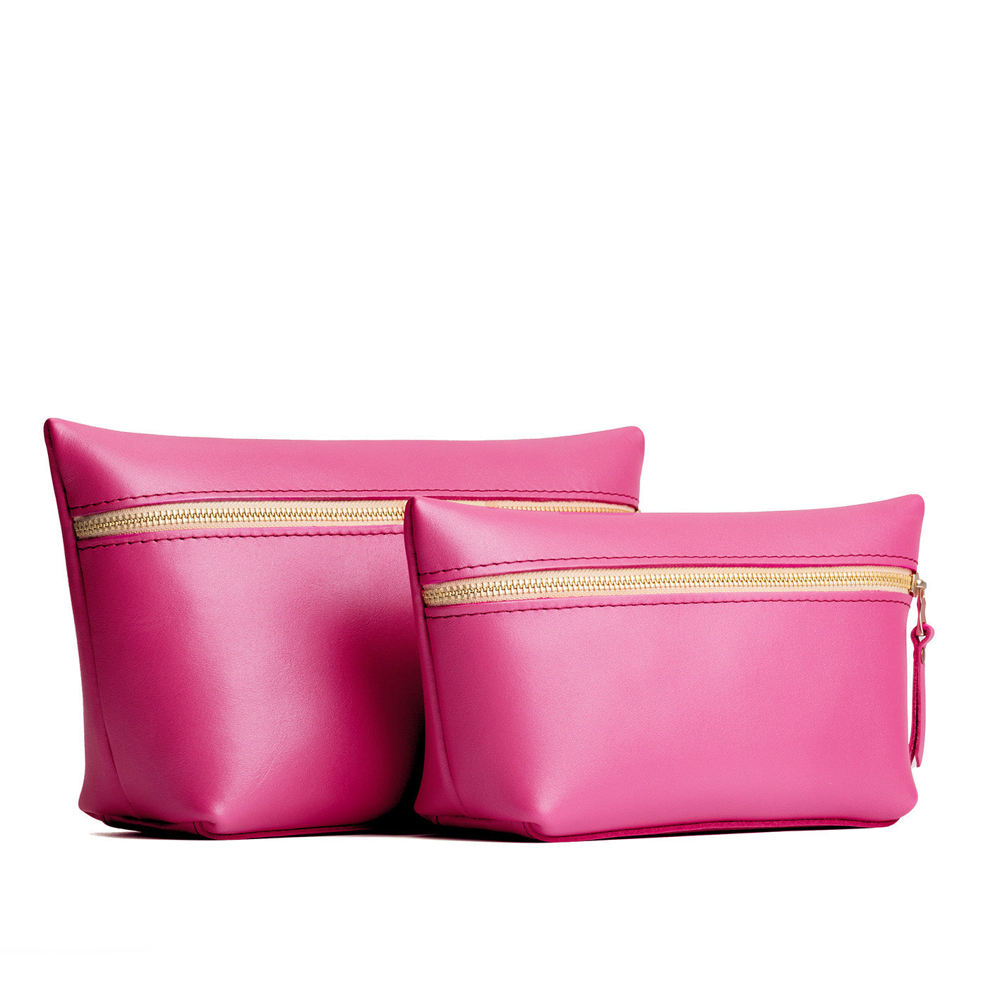 Lip Gloss | Two large leather makeup bags with zipper