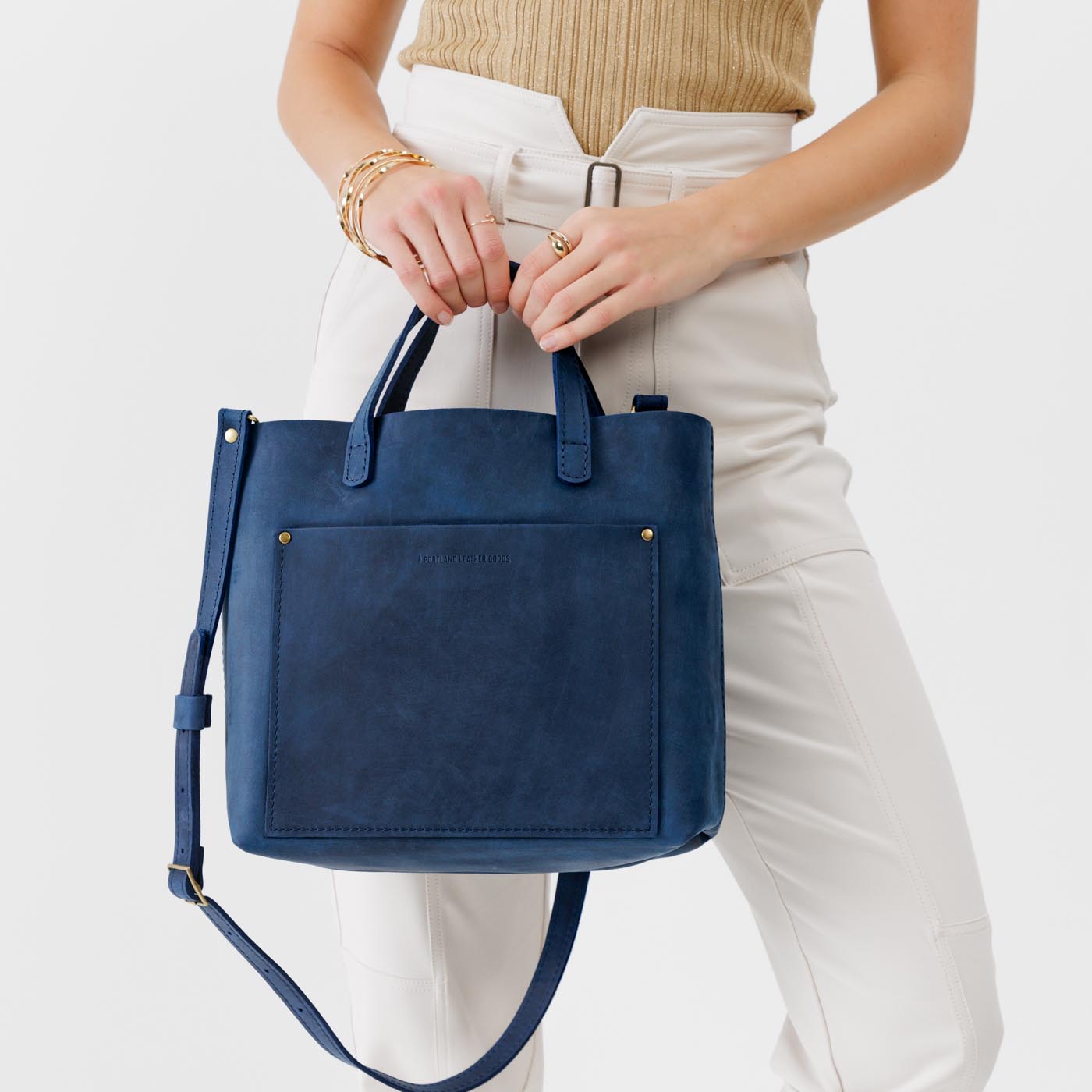 Deep Water | Midsize crossbody tote with handles and a pocket