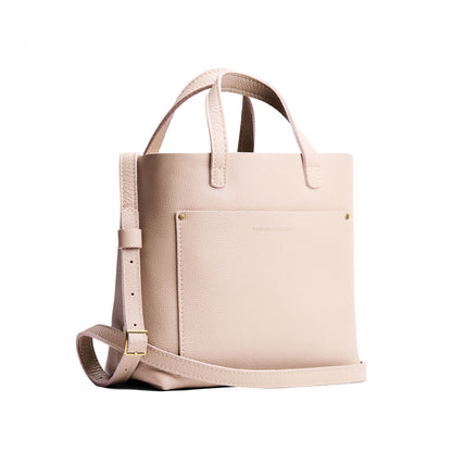 Oatmilk*Classic | Midsize crossbody tote with handles and a pocket
