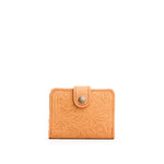 Desert Flower | Small leather wallet with snap closed