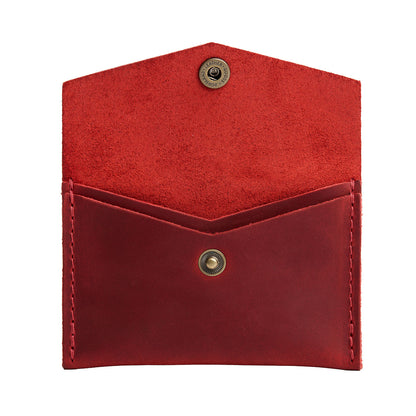 Phoenix | Small leather envelope card wallet with snap closure