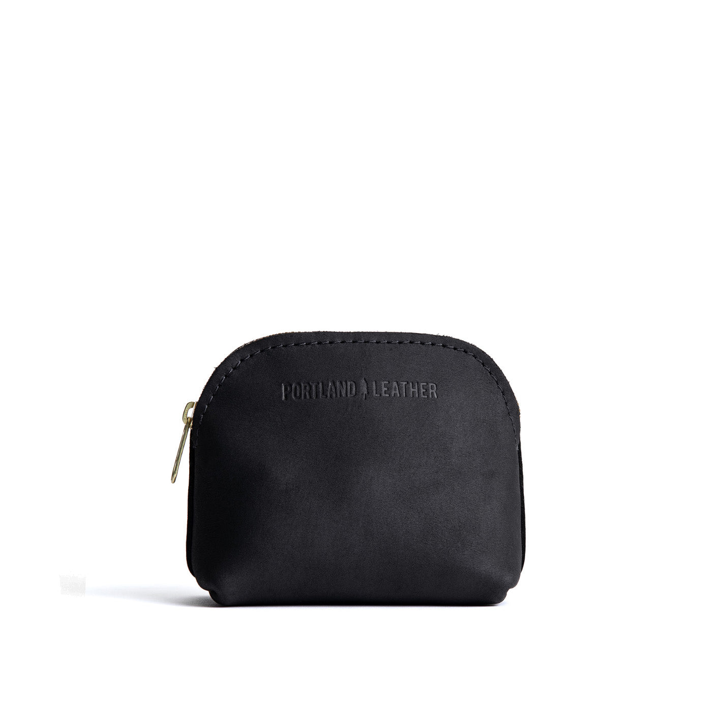 Shadow Black*Mini | Compact leather pouch with top zipper