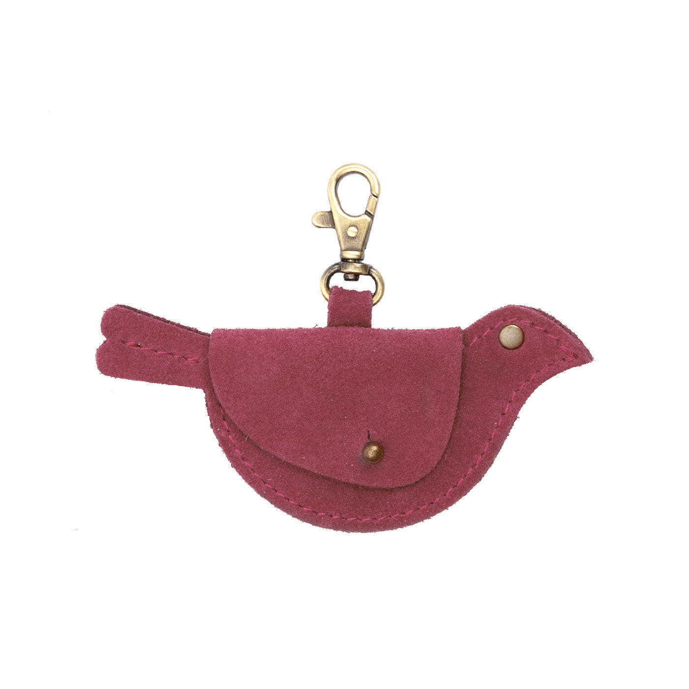 Red Panda | Bird shaped pouch with button closure and lobster clasp