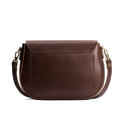Chocolate Brown*Large | Leather Crossbody with a flap and magnetic closure