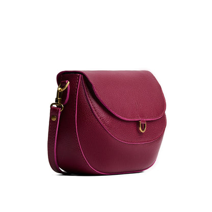 Orchid*Large | Petite leather Crossbody with a flap and magnetic closure
