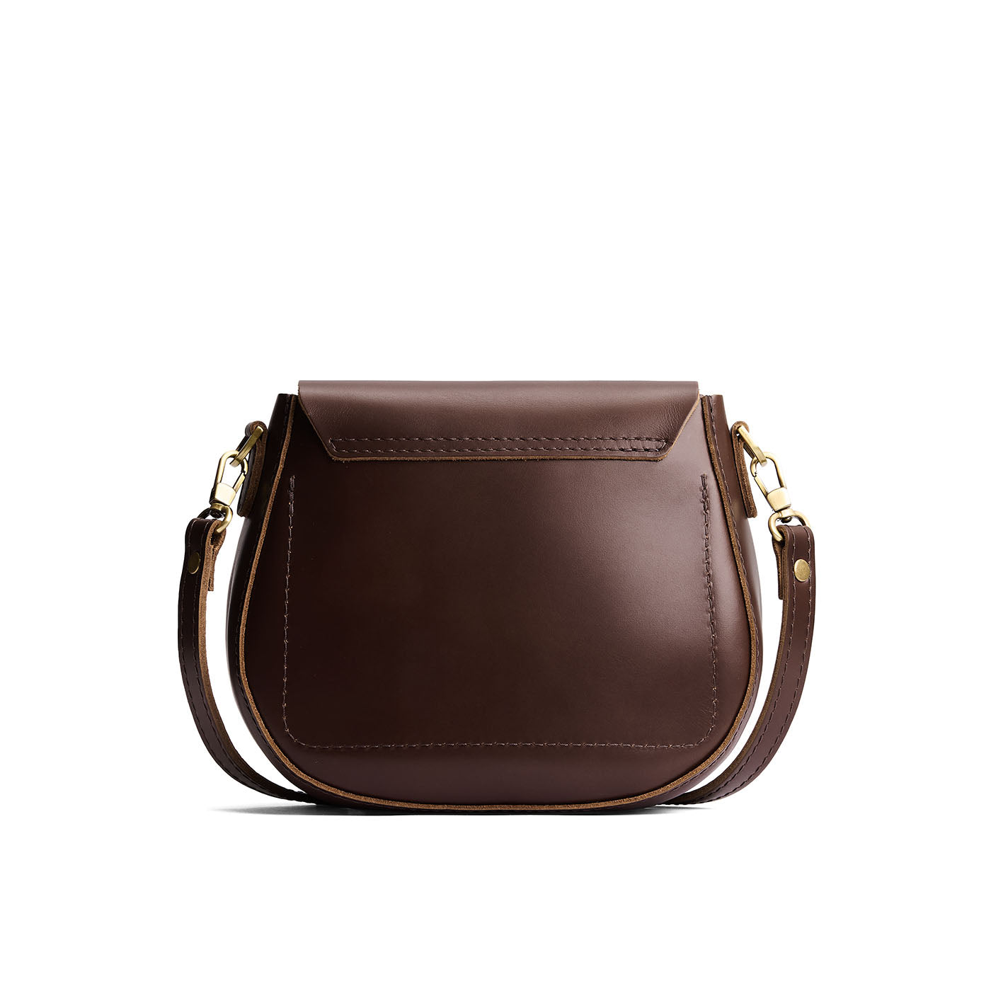 Chocolate Brown*Small | Petite leather Crossbody with a flap and magnetic closure