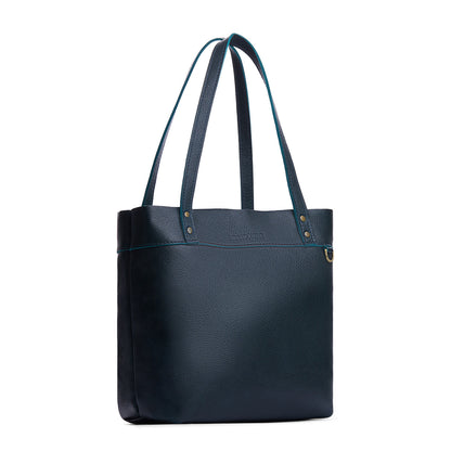 Boreal*Medium*Classic | Leather tote bag with riveted straps and exterior key loop
