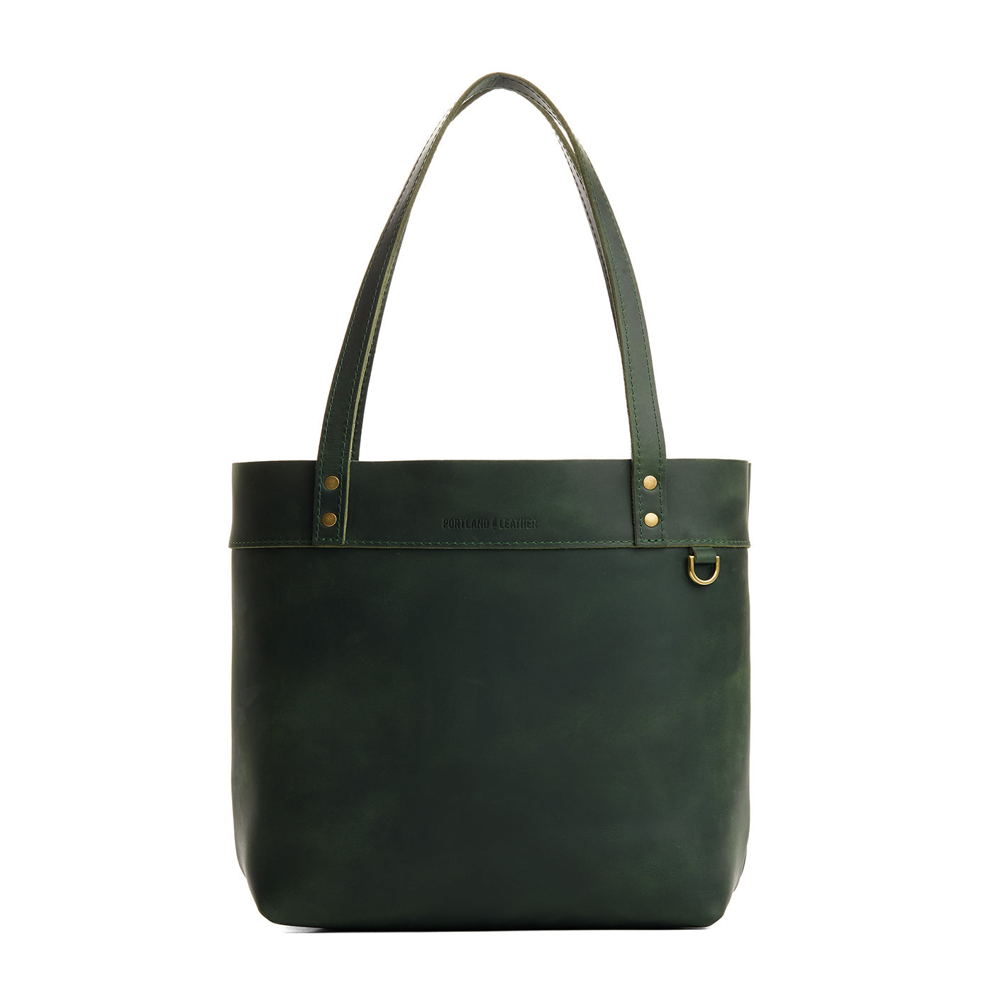 Evergreen*Medium*Classic | Leather tote bag with riveted straps and exterior key loop