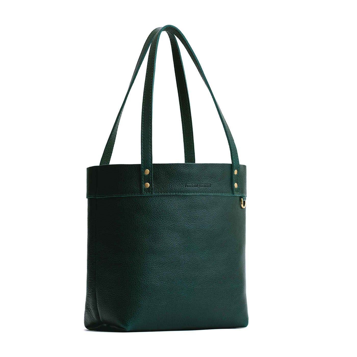 Forest Green*Medium*Classic | Leather tote bag with riveted straps and exterior key loop