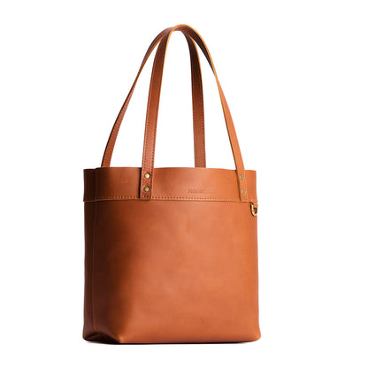 Honey*Medium*Classic | Leather tote bag with riveted straps and exterior key loop