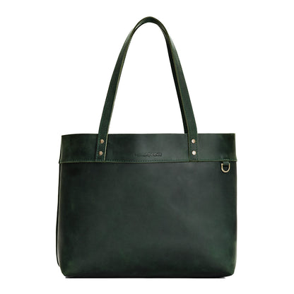 Evergreen*Large*Classic | Leather tote bag with riveted straps and exterior key loop