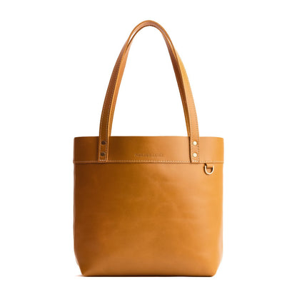 Mango*Medium*Classic | Leather tote bag with riveted straps and exterior key loop