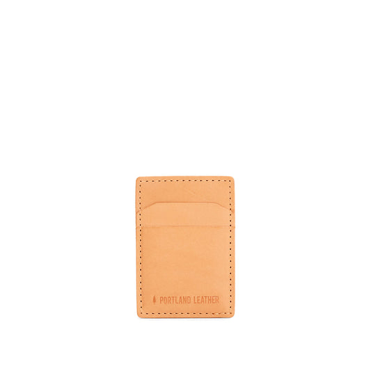 Naturale | Leather card holder with two slots on each side