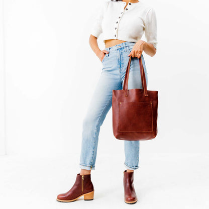Nutmeg | Medium Tote with dual shoulder straps and crossbody strap