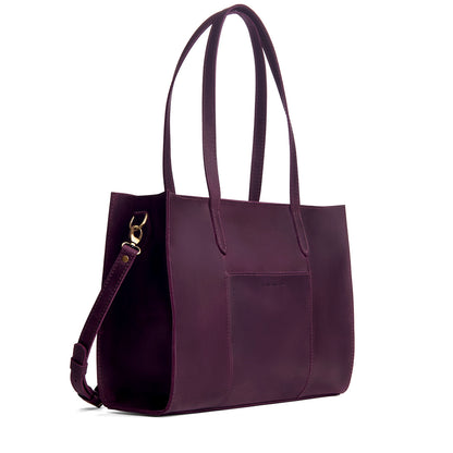 Larkspur*Oversized East/West | Structured wide tote bag with overlapping panels and crossbody strap
