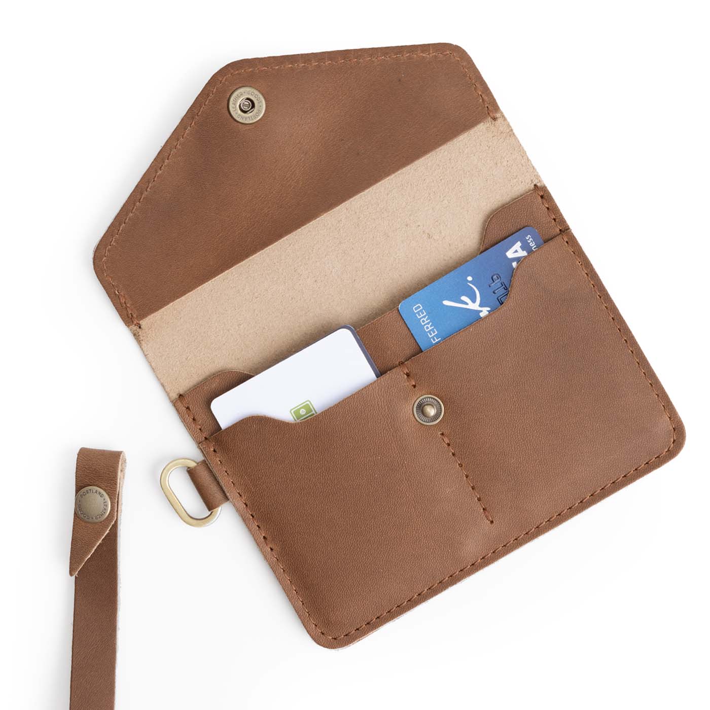 English Tan | Small Leather Passport Wristlet